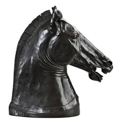 Horse Head Sculpture Bronze Patina Finish