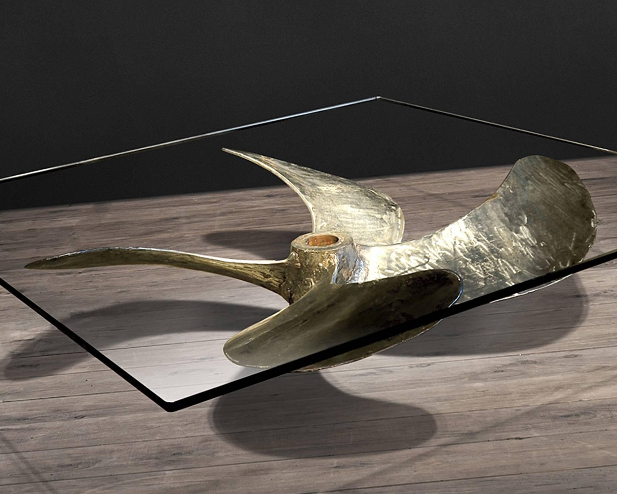 Hand-Crafted Propeller Coffee Table Chinese Fishing Junks For Sale