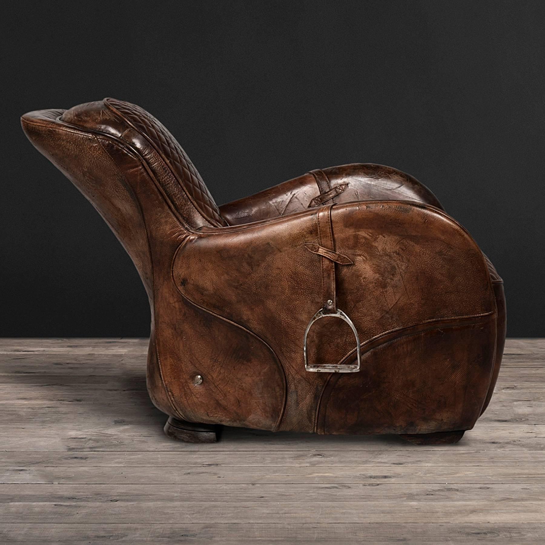 leather saddle chair