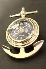 Seal Maritime Clock in Polished Nickel