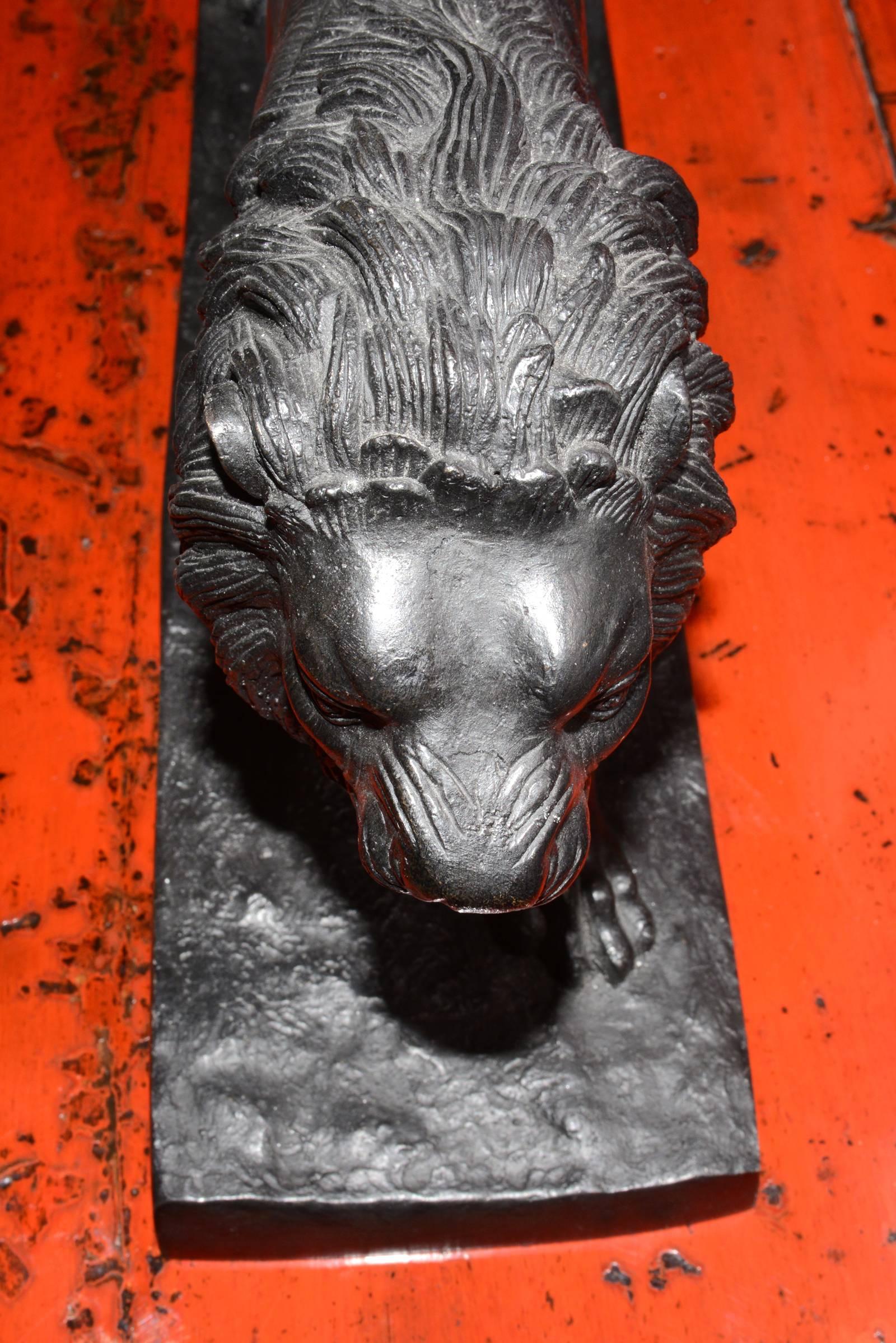 Lion Sculpture in Bronze Black Finish 3