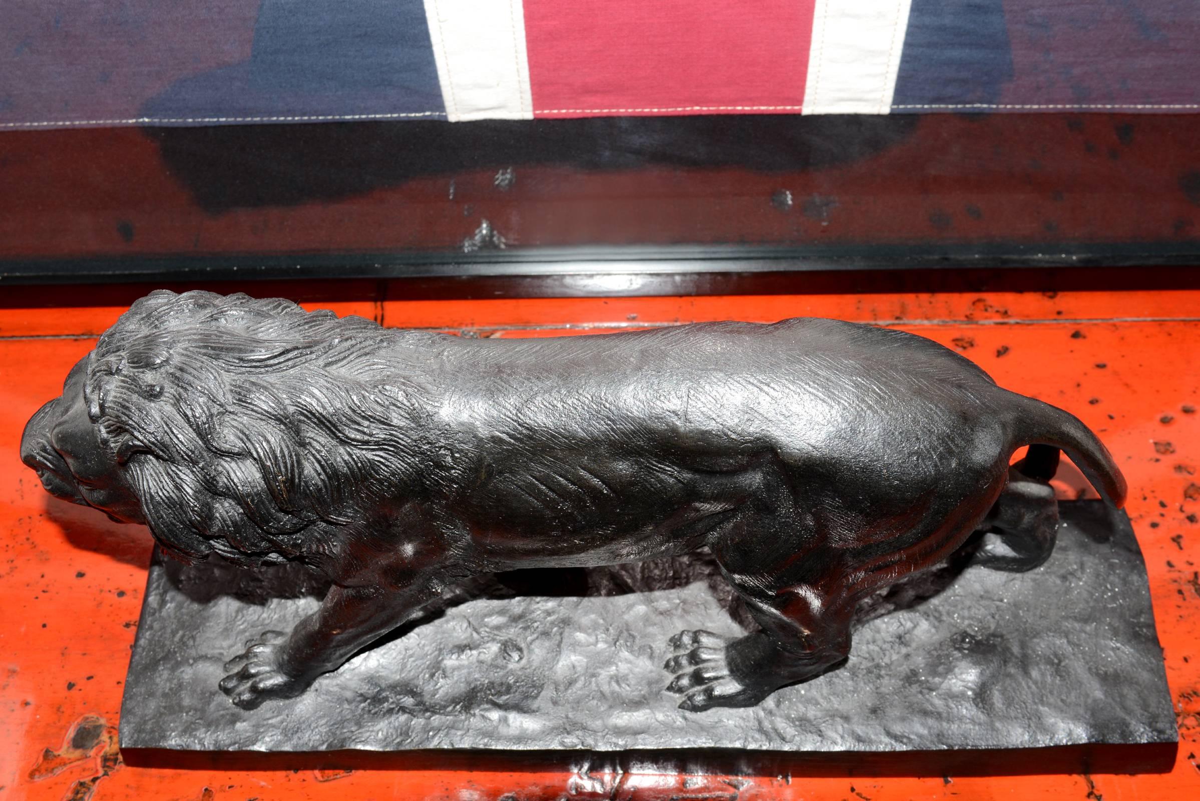 Lion Sculpture in Bronze Black Finish 2