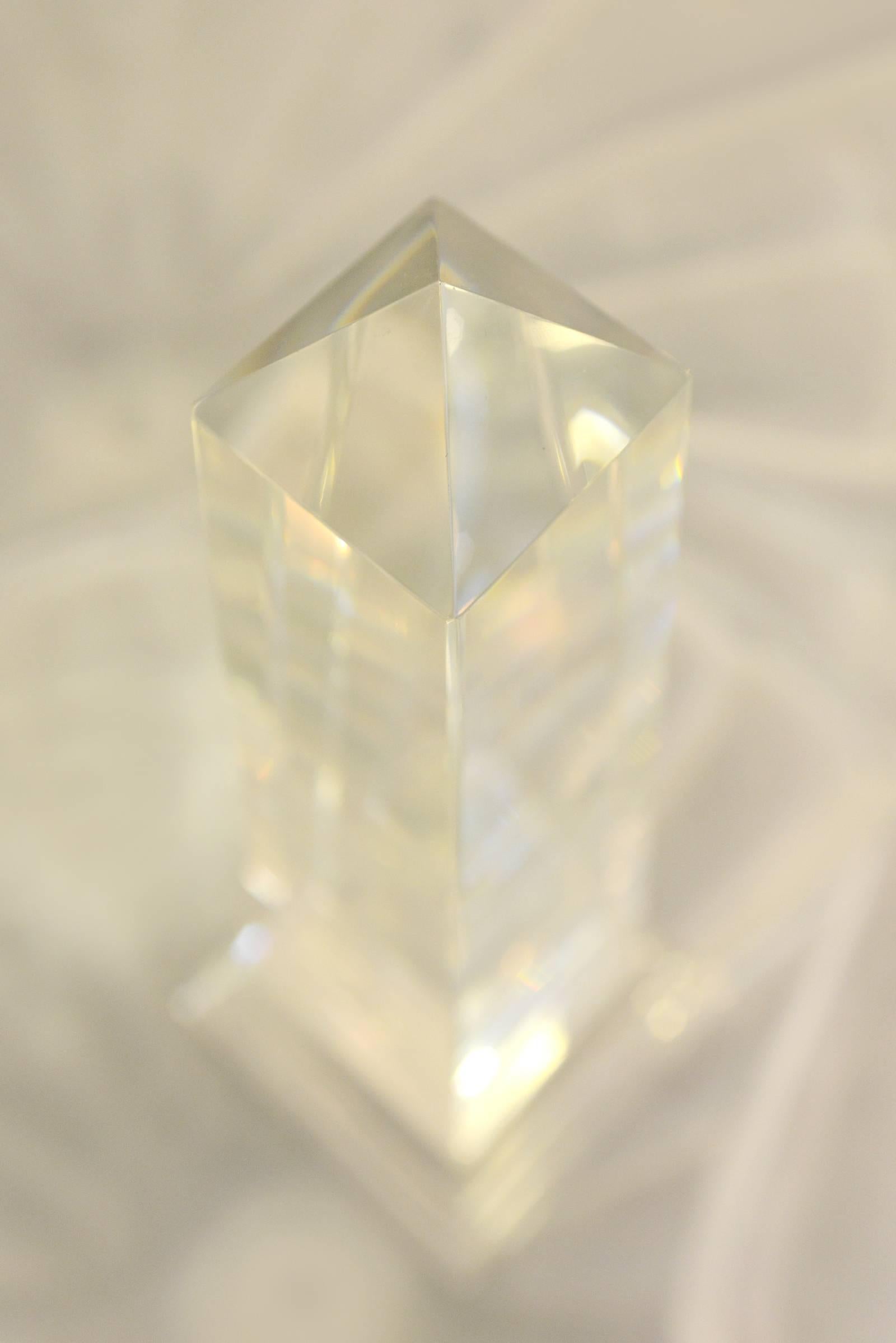 Contemporary Crystal Obelisk in Crystal Glass