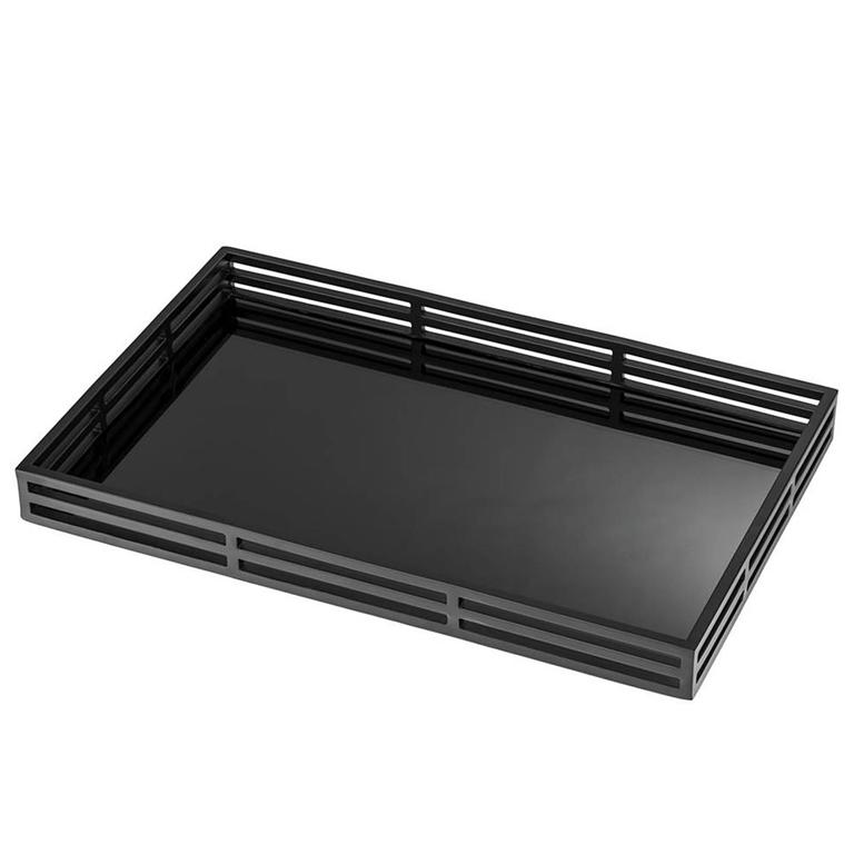 Black Tray with Black Mirror Glass For Sale at 1stDibs
