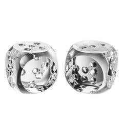 Dice Set of Two in Crystal Glass
