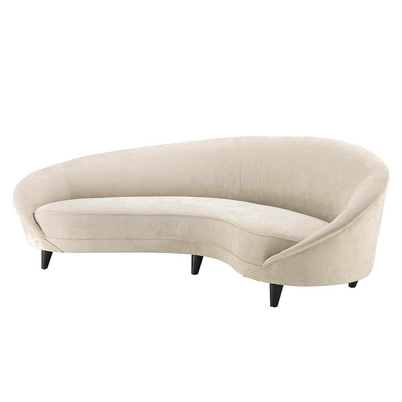 Cocoon Wood Sofa in Grey Velvet 1