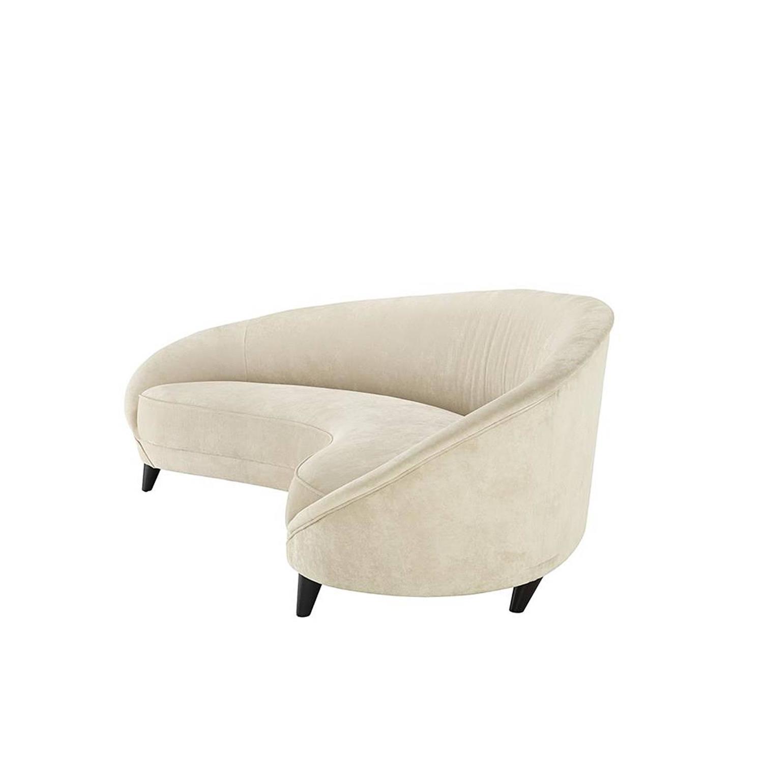 Cocoon Wood Sofa in Grey Velvet For Sale at 1stdibs