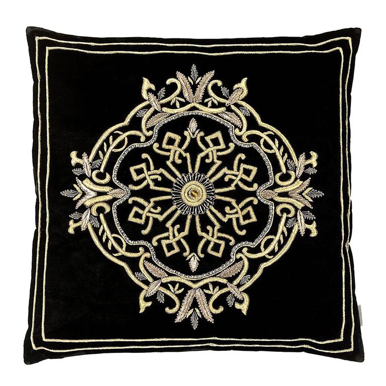 Queen Pillow with Silver Thread and Black Velvet For Sale at 1stdibs