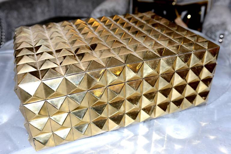 Jewelery Gold Box in Brass Gold Finish For Sale at 1stDibs
