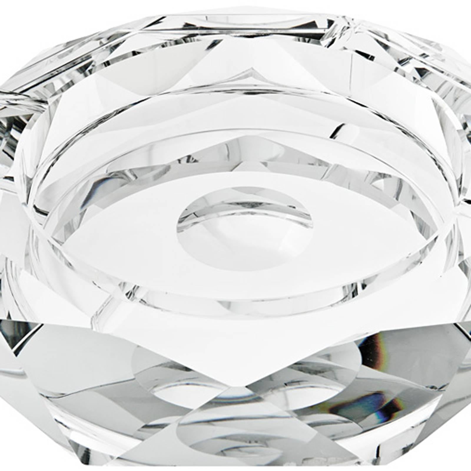 Contemporary Wayne Ashtray in Carved Crystal Glass