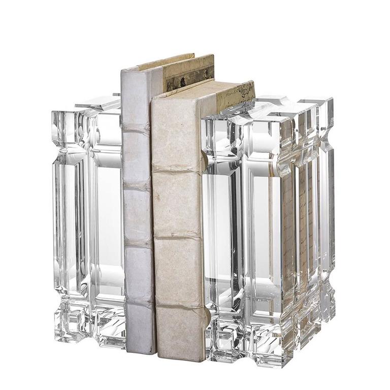 Blocks Crystal Bookends Set of Two in Crystal Glass For Sale at 1stdibs