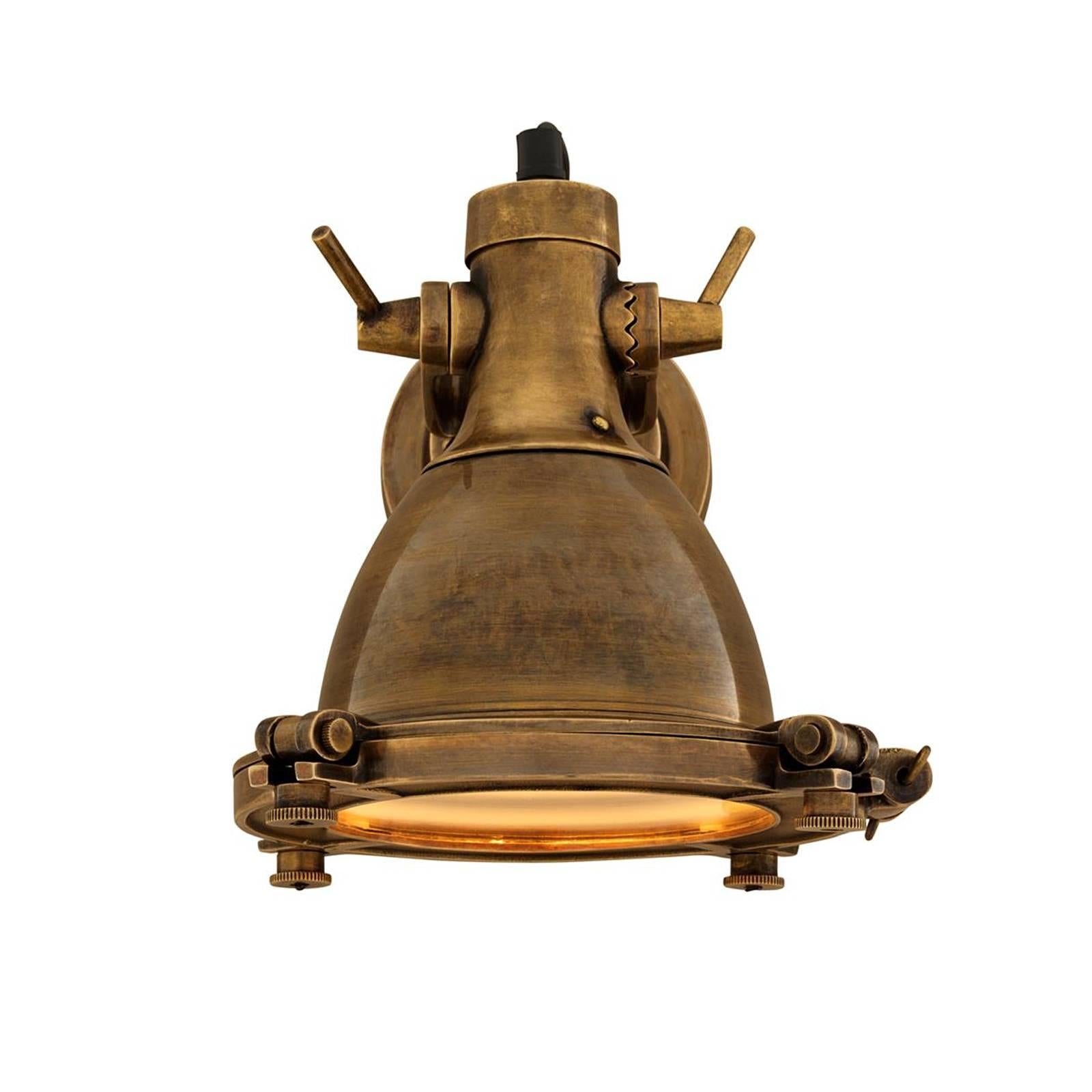 Navy Boat Wall Lamp in Nickel Finish and Clear Glass 1