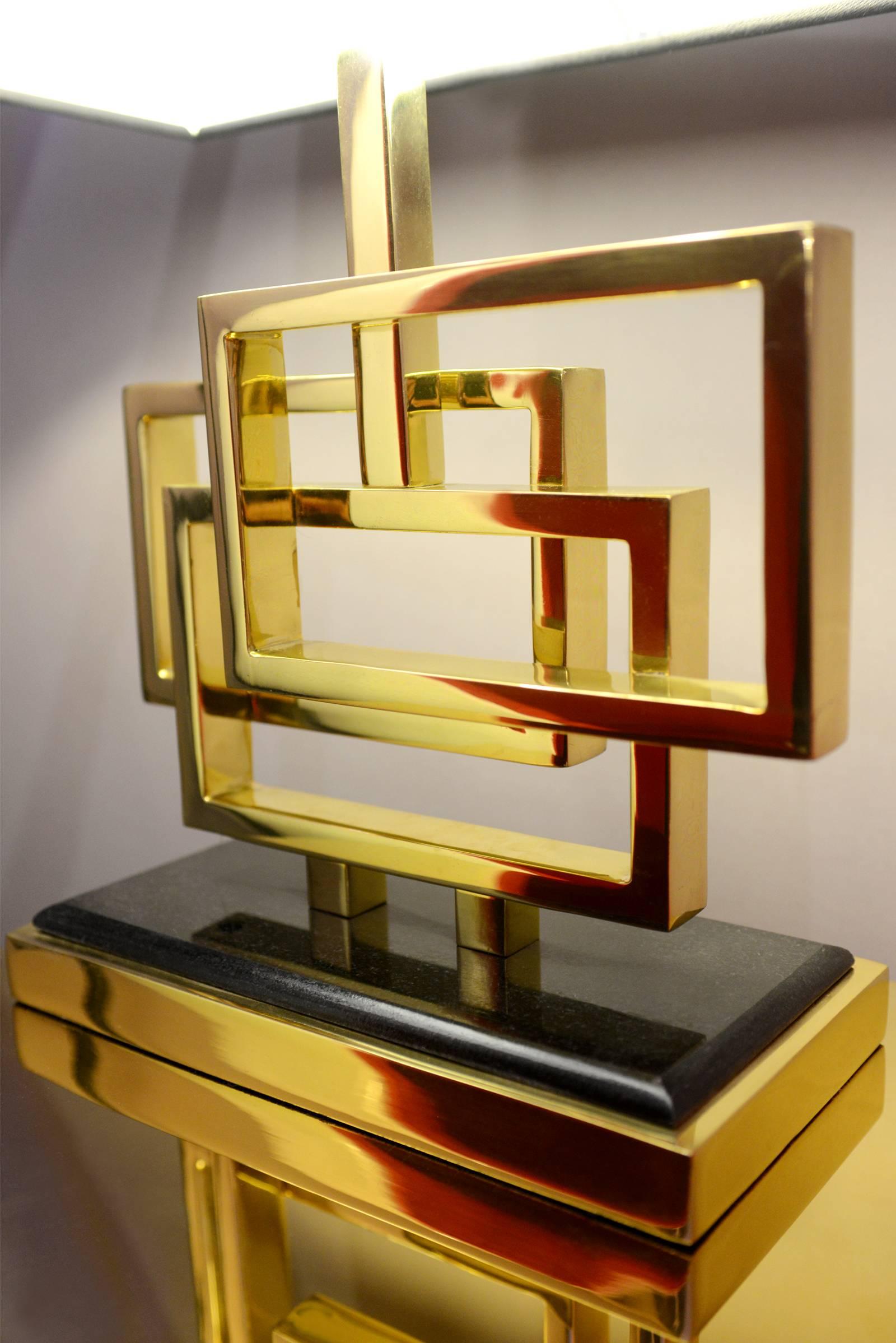 Lámpara de mesa Frames Latón y Granito Ennegrecido en venta