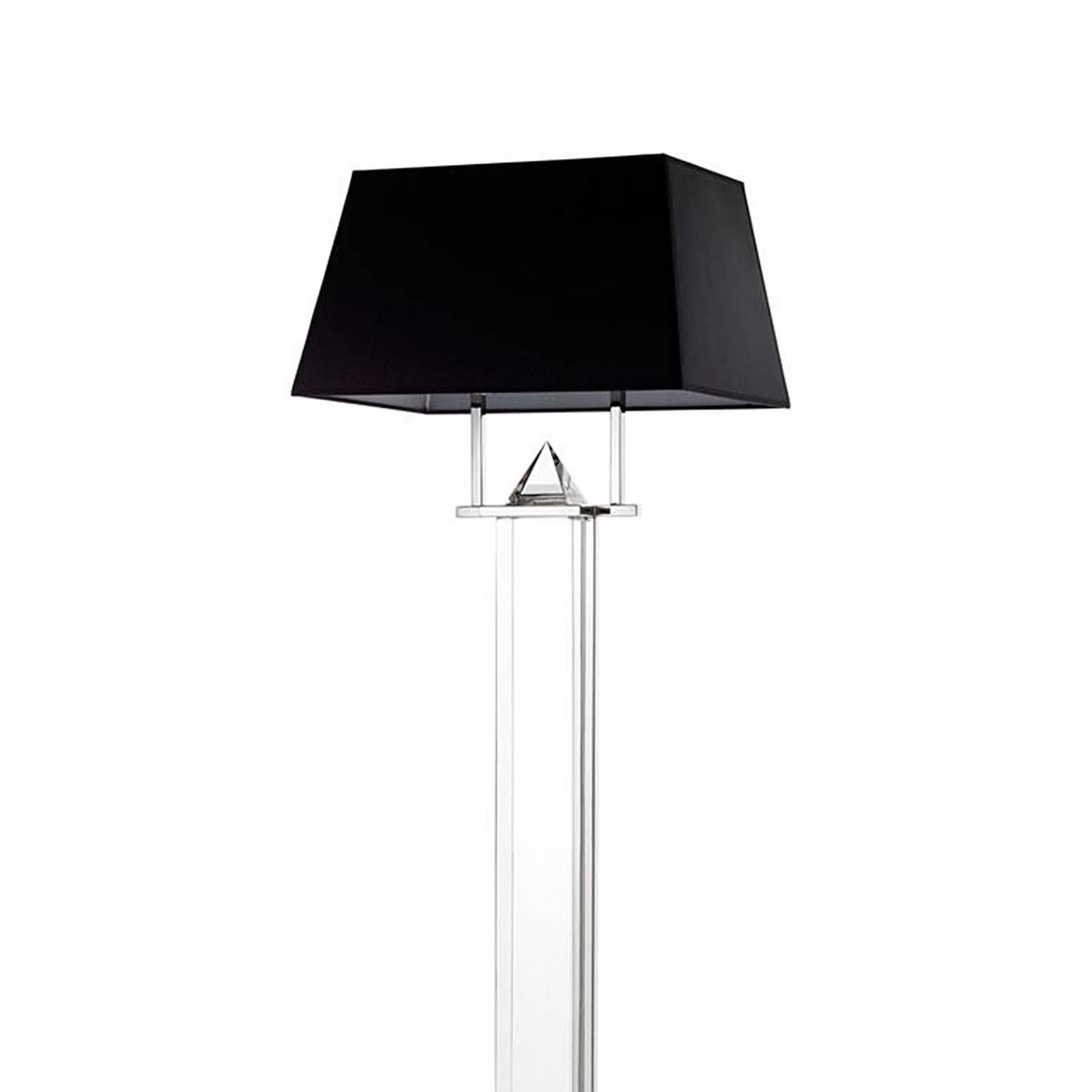 Carved Diamant Floor Lamp in Crystal Glass and Polished Nickel Finish