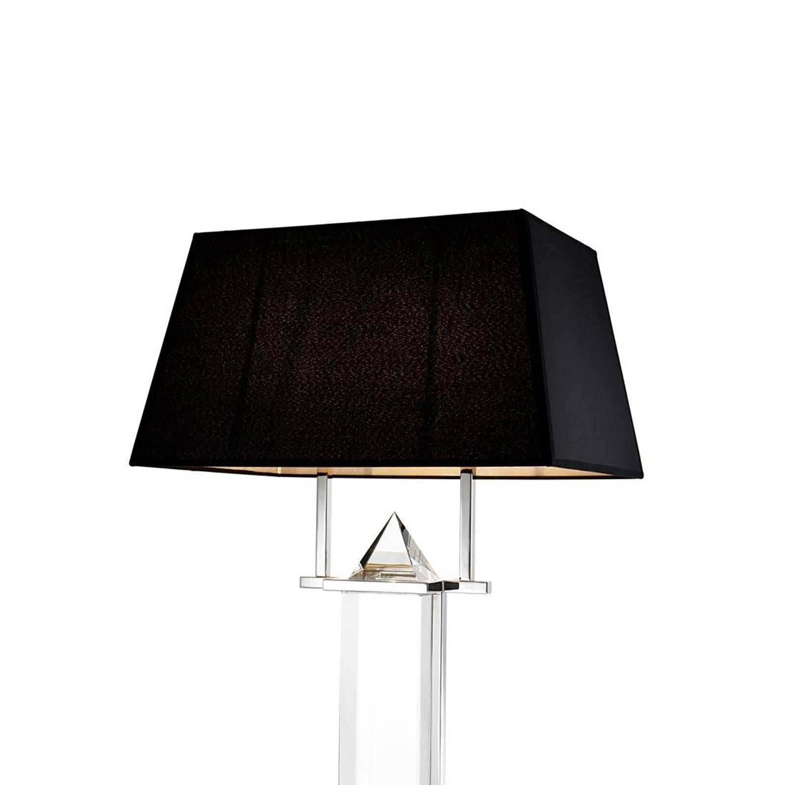 Dutch Diamant Floor Lamp in Crystal Glass and Polished Nickel Finish