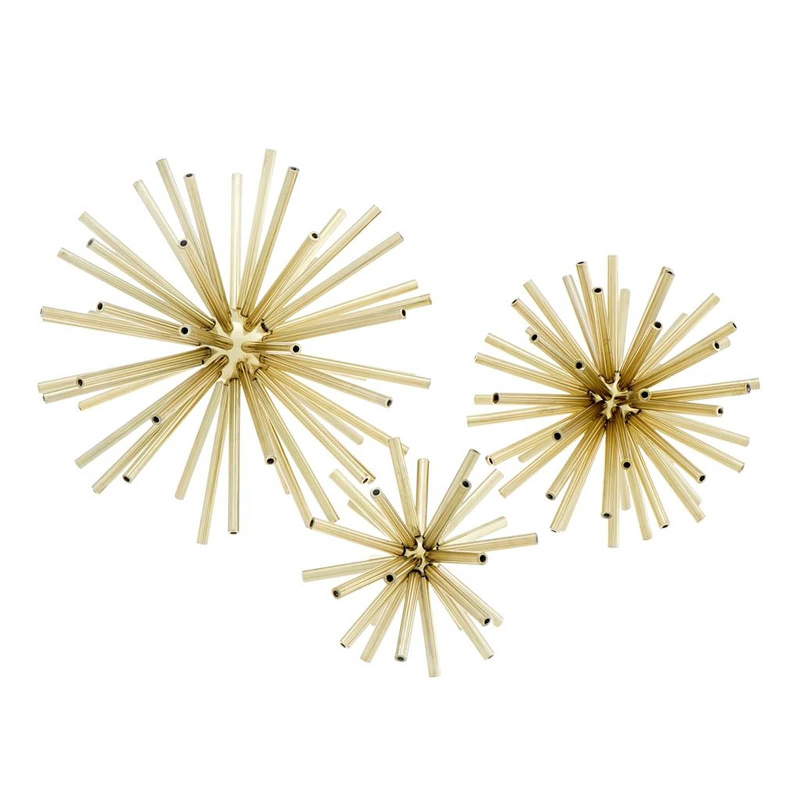 Space Decoration Objects Set of Three in Gold Finish
