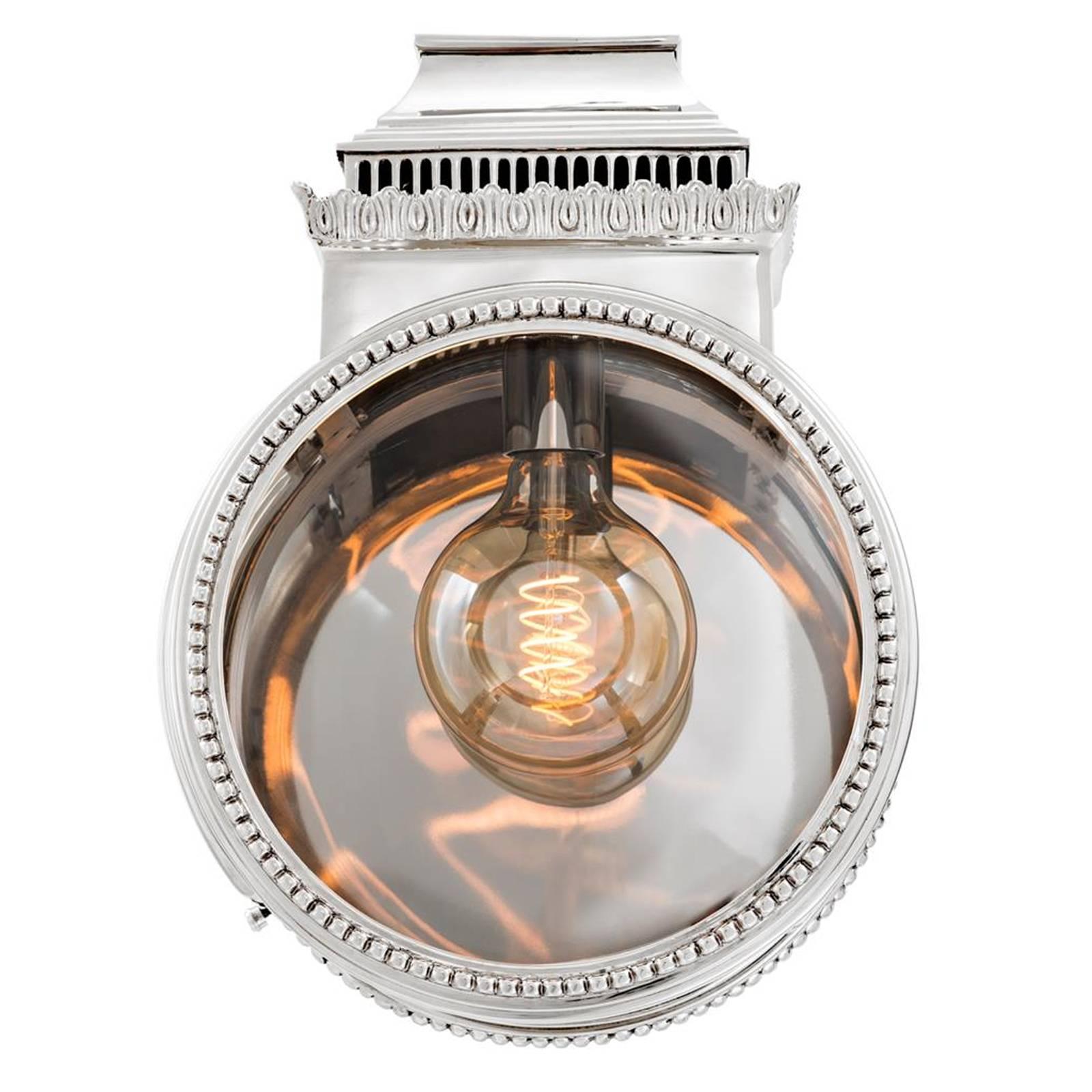 Brass Netherlands Wall Lamp in Gunmetal Finish with Convex Glass