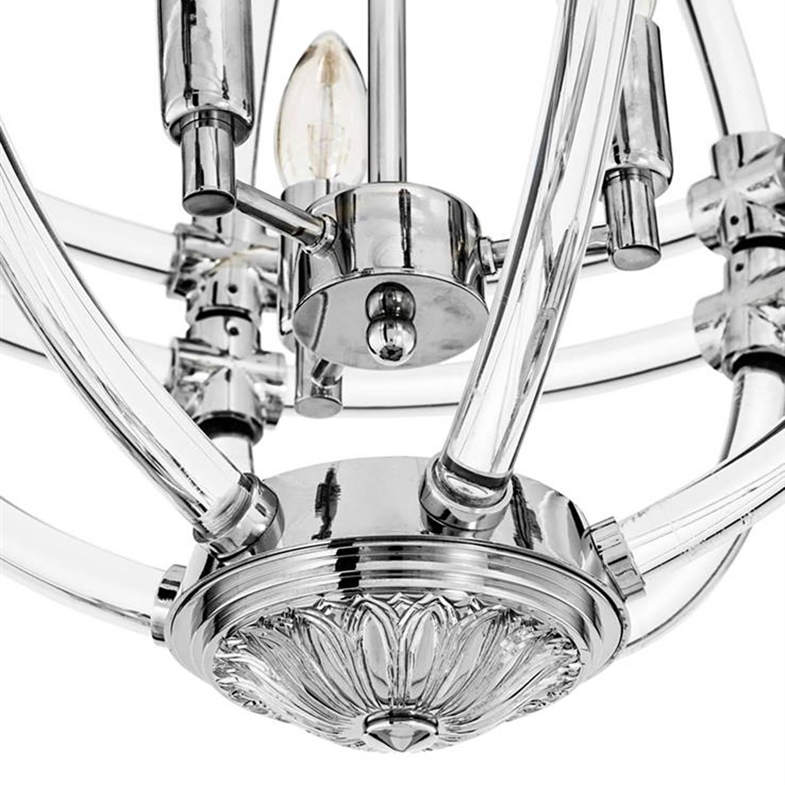 Empiro Chandelier in Clear Acrylic Glass and Nickel Finish In Excellent Condition In Paris, FR