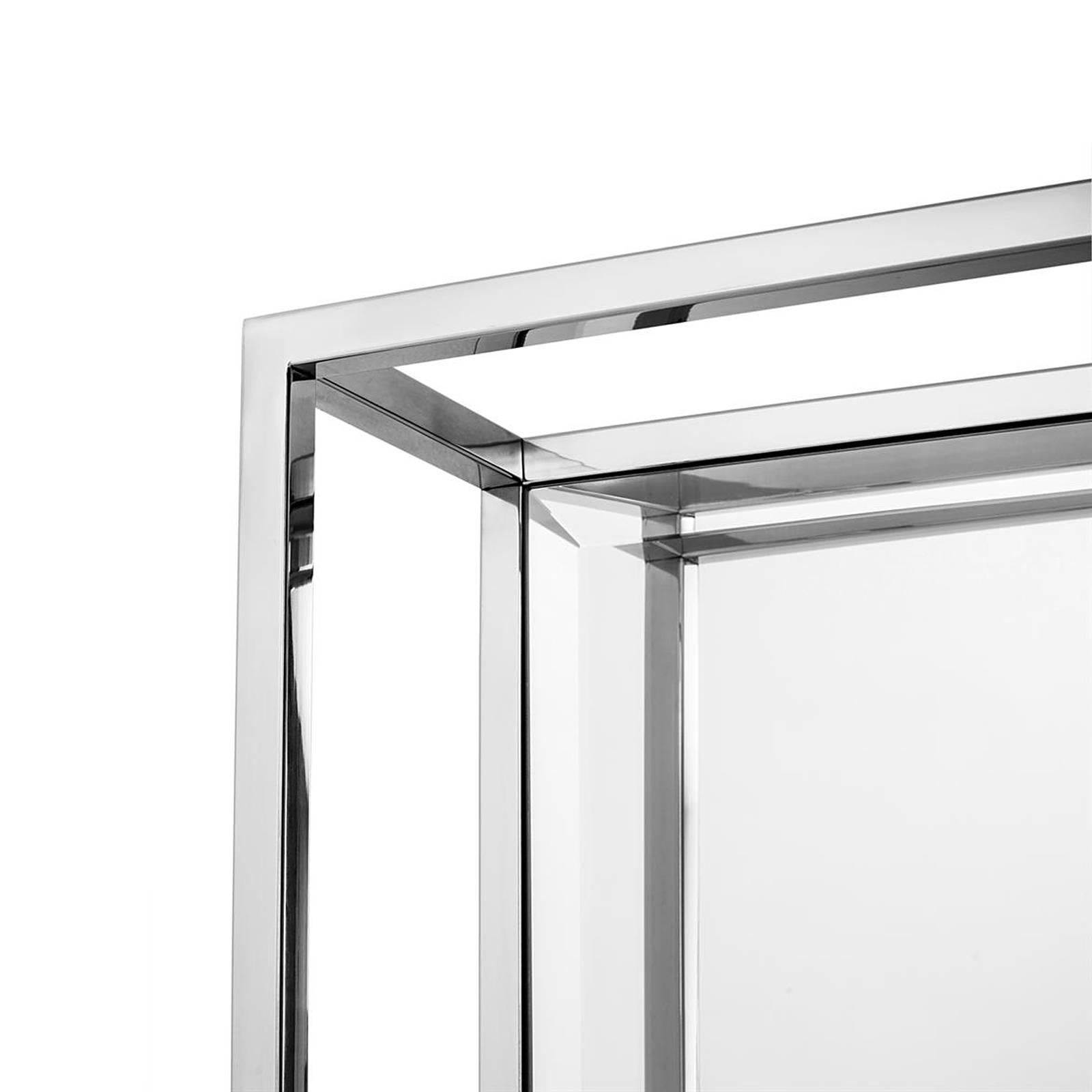 Contemporary Crown Mirror in Polished Stainless Steel