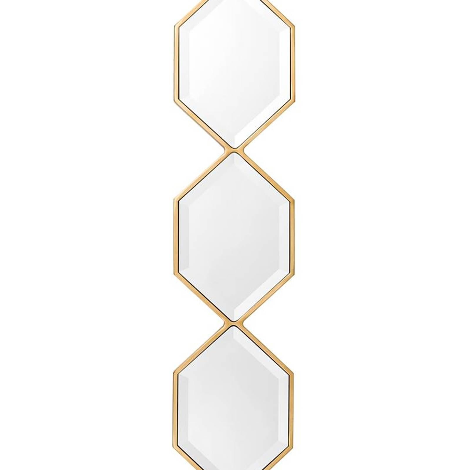 Mandel Mirror in Gold Finish In Excellent Condition In Paris, FR