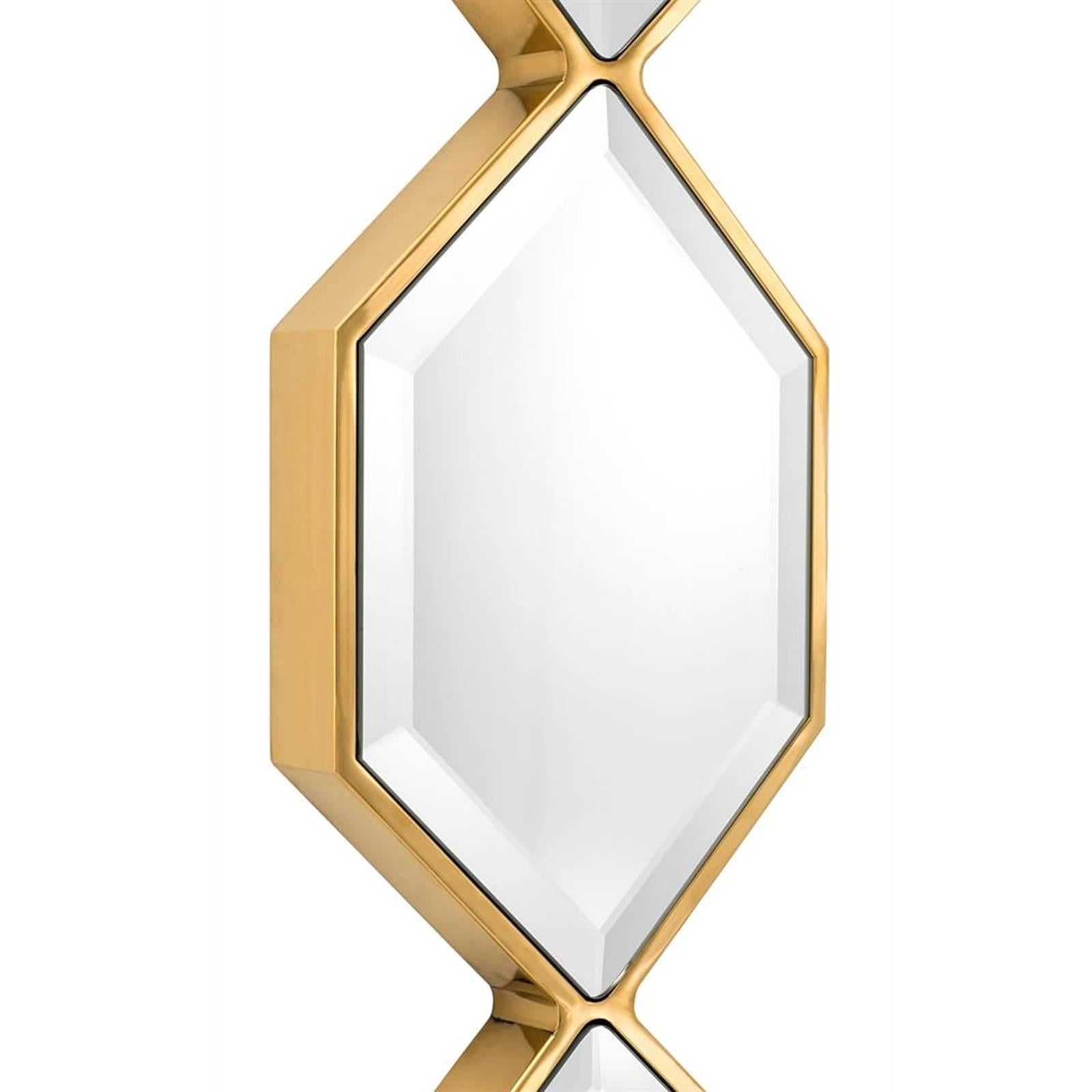 Contemporary Mandel Mirror in Gold Finish