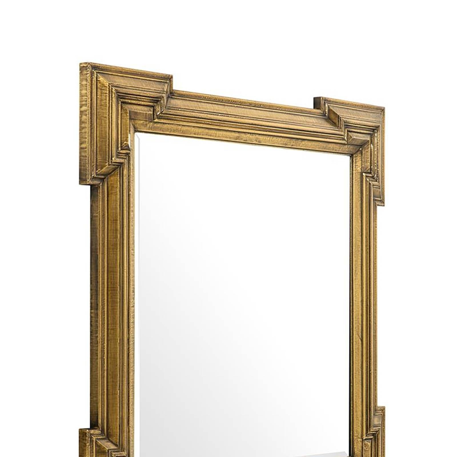 Mirror Scuadro with antique brass finish square 
frame and bevelled mirror glass. Elegant piece.
Also available with rectangular frame.
