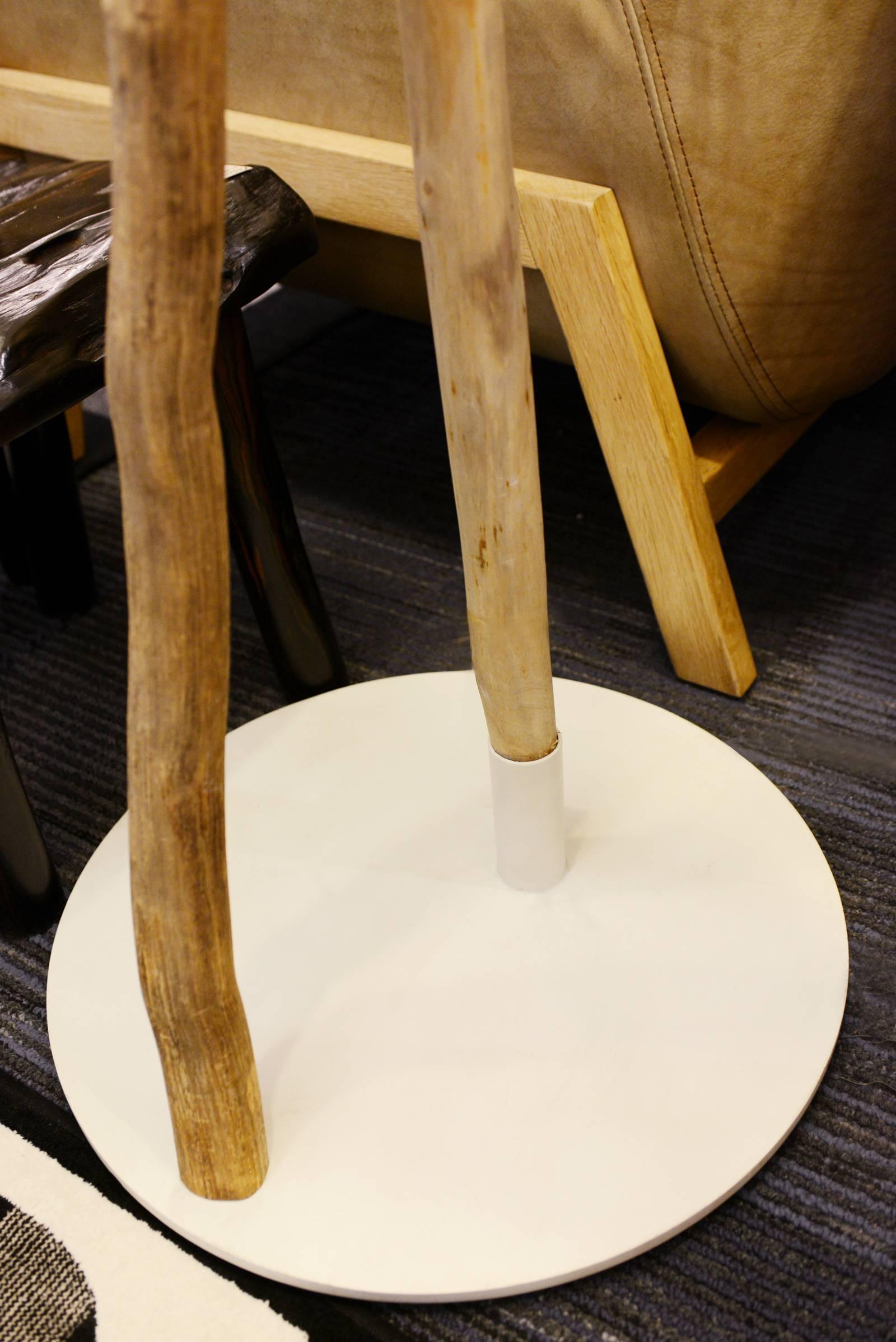 Driftwood Floor Lamp in Black or White Lacquered Steel 2