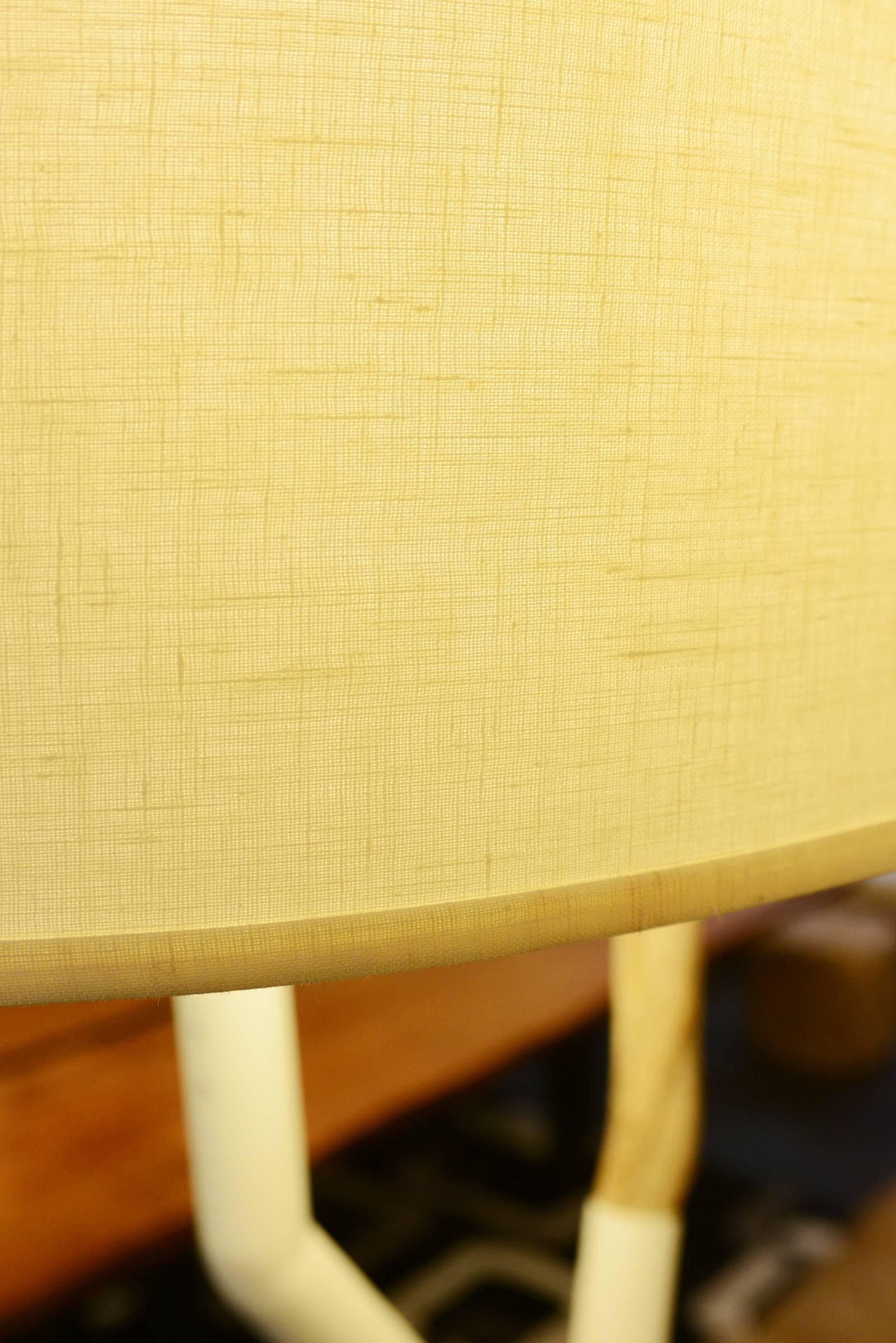 French Driftwood Floor Lamp in Black or White Lacquered Steel