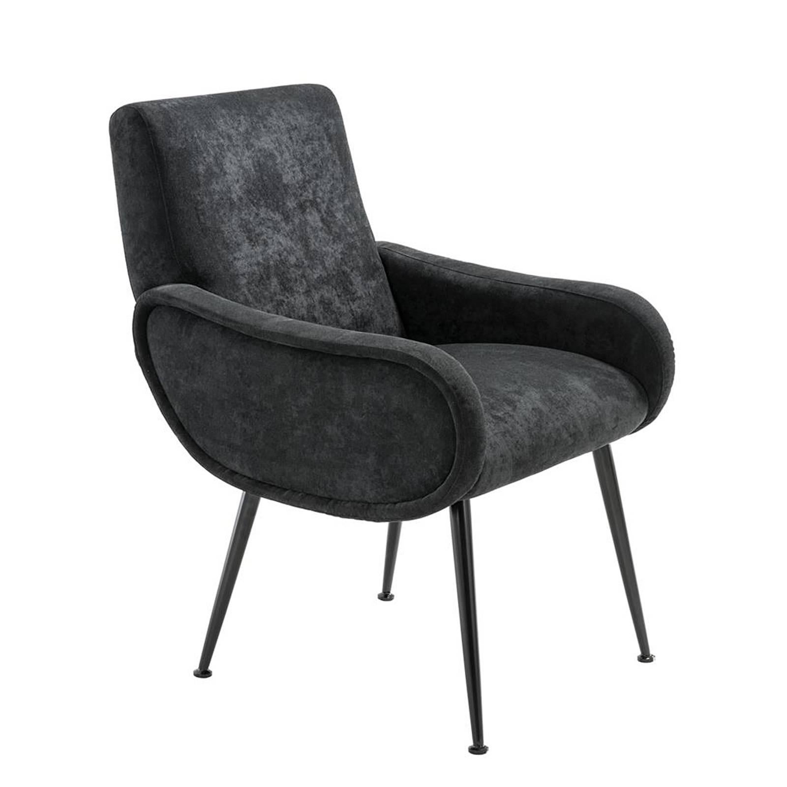 Chair black Roma with black 
velvet fabric and black feet. 
 