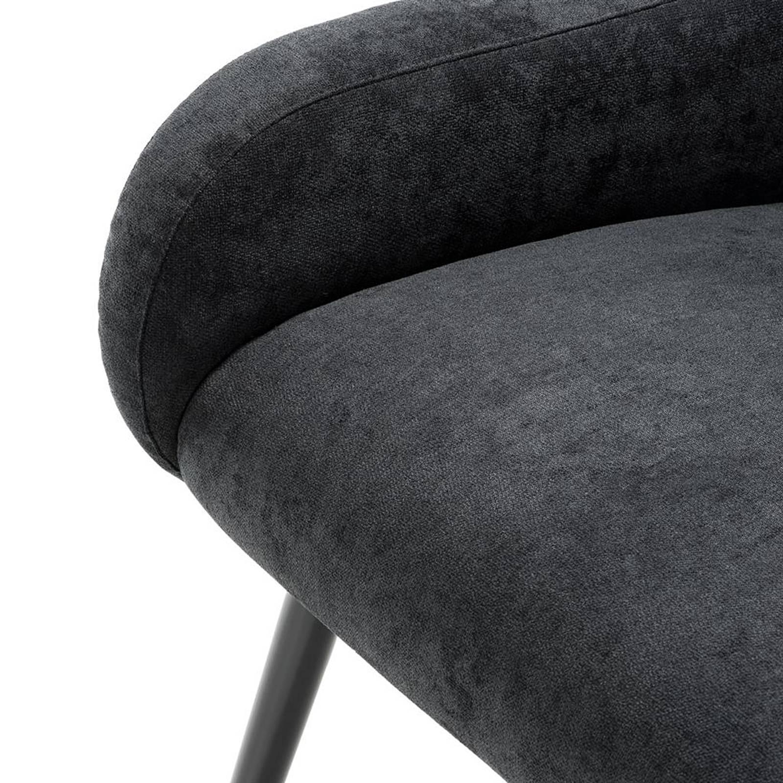 Contemporary Black Roma Chair with Black Velvet
