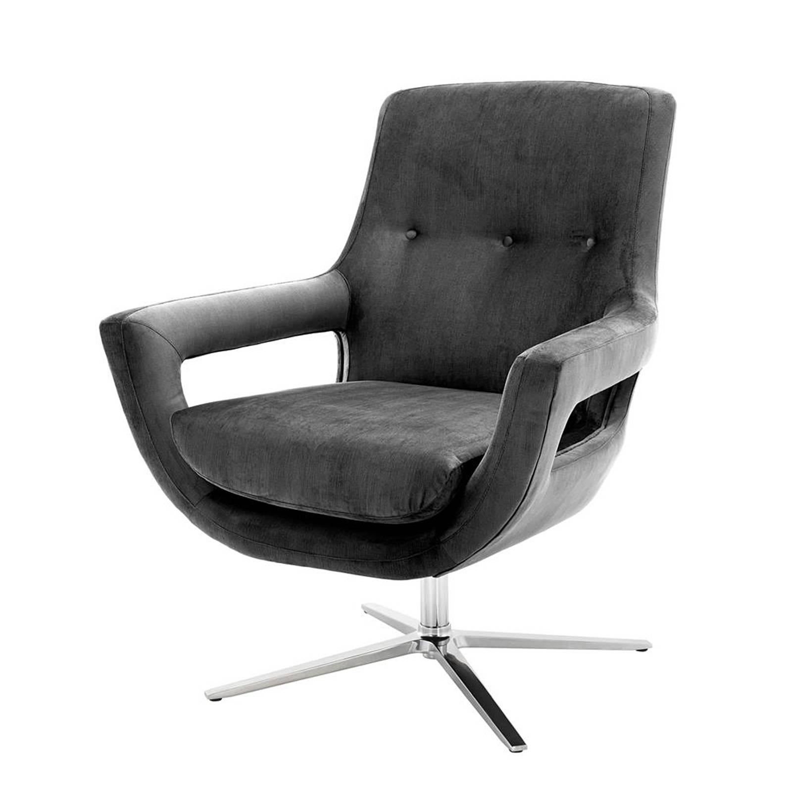 Grand Office Swivel Armchair with Granite Grey Fabric