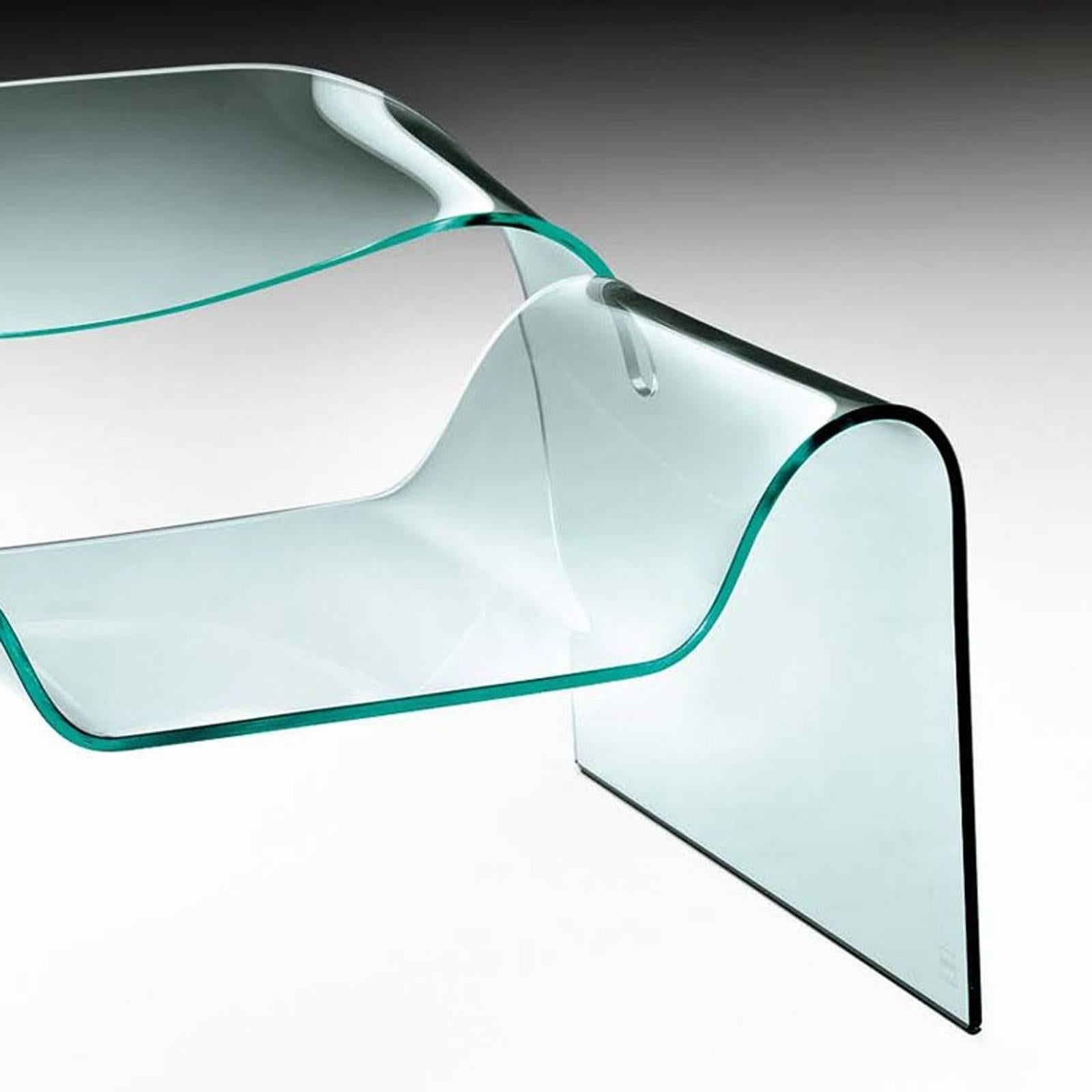 Air Armchair Casted in One Slab of Curved Clear Glass In New Condition For Sale In Paris, FR