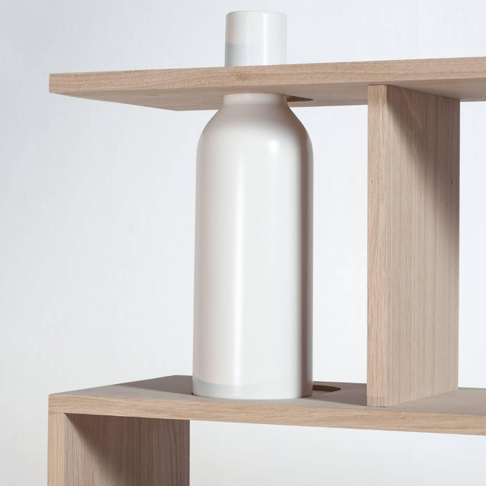 Contemporary Bottle Vase Shelve in 100% Solid French Oak For Sale