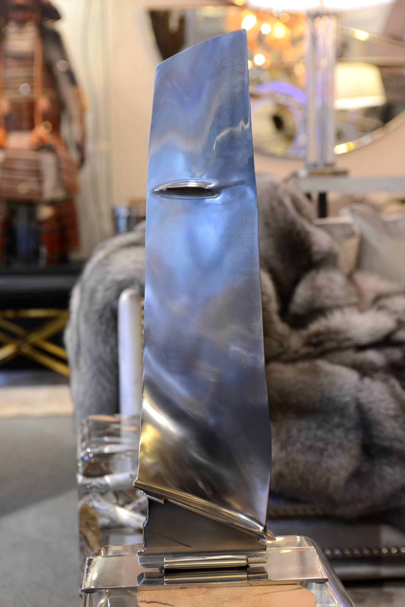 Polished Fin from Boeing 737 in Titanium Exceptional Piece