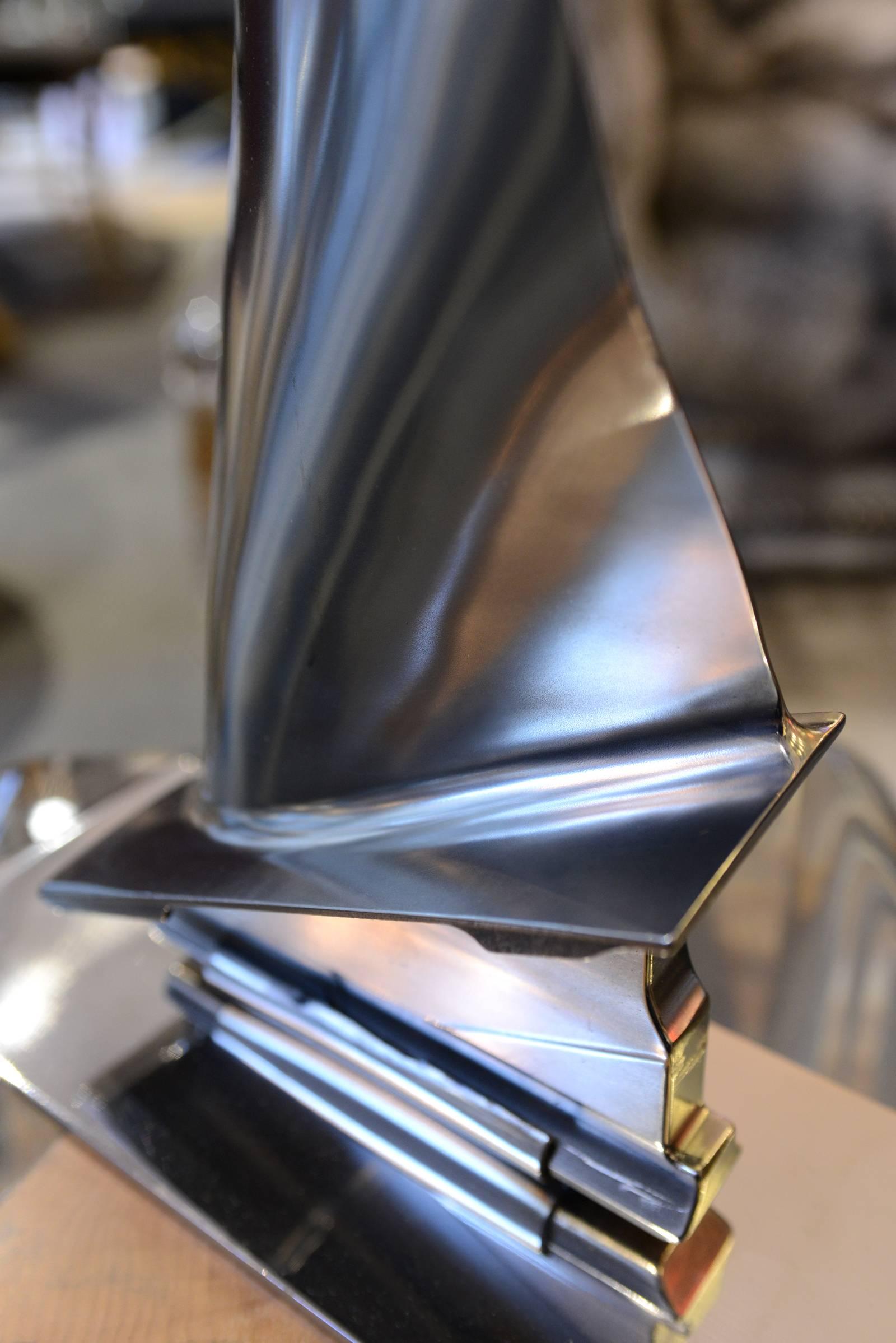 Contemporary Fin from Boeing 737 in Titanium Exceptional Piece