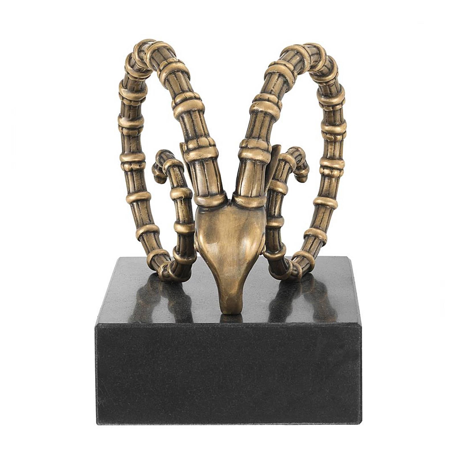 Contemporary Calabra Brass Bookends, Set of Two in Brass Finish and Granite