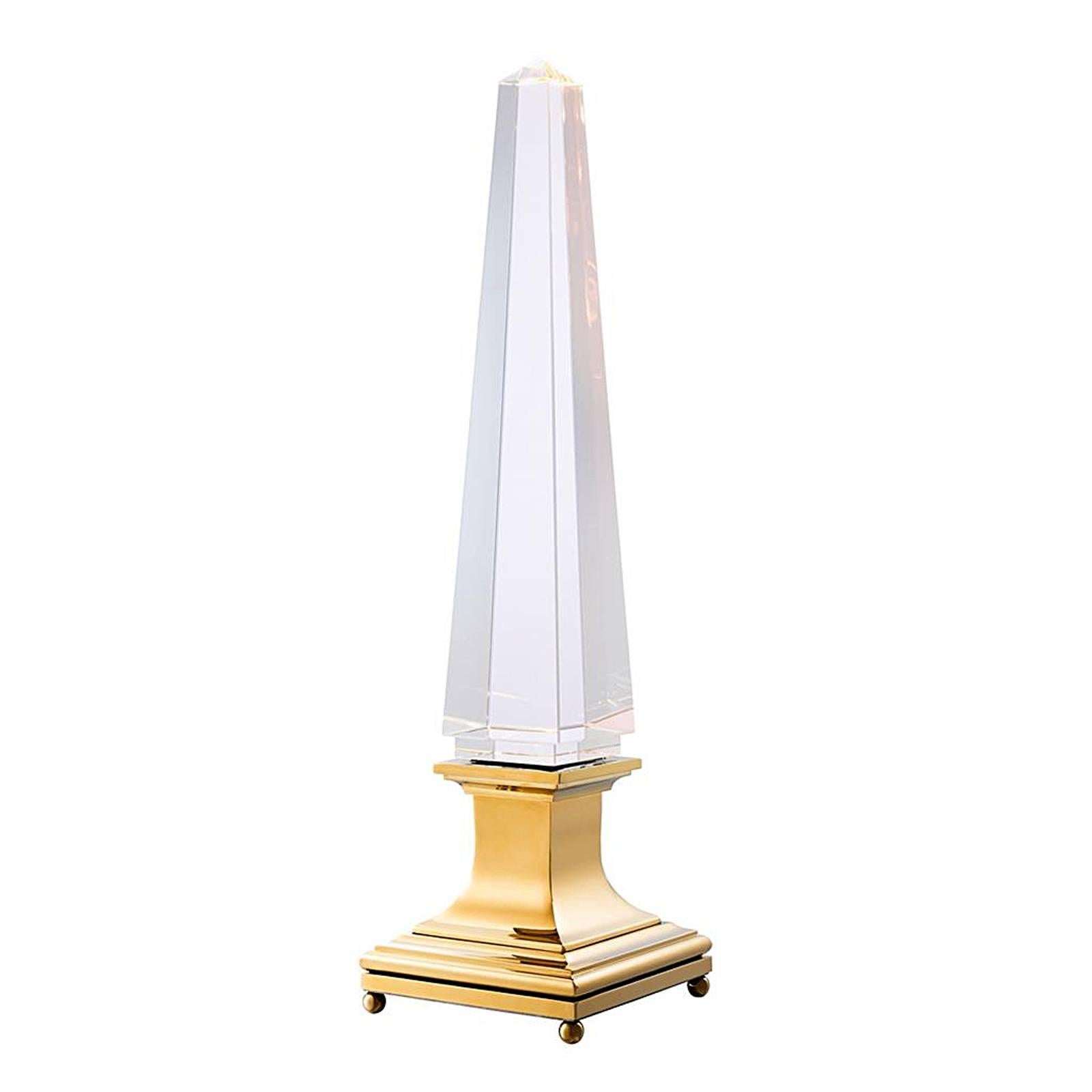 Chinese Phoenix Table Lamp in Crystal Glass and Gold Finish