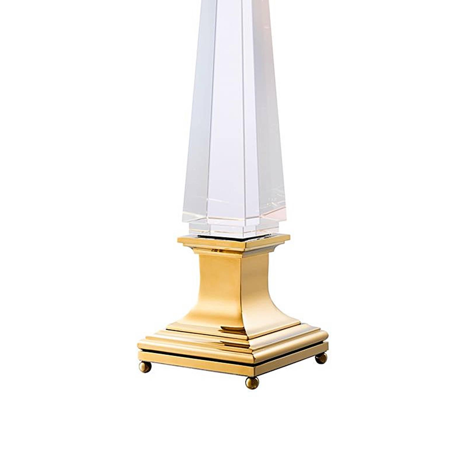 Contemporary Phoenix Table Lamp in Crystal Glass and Gold Finish