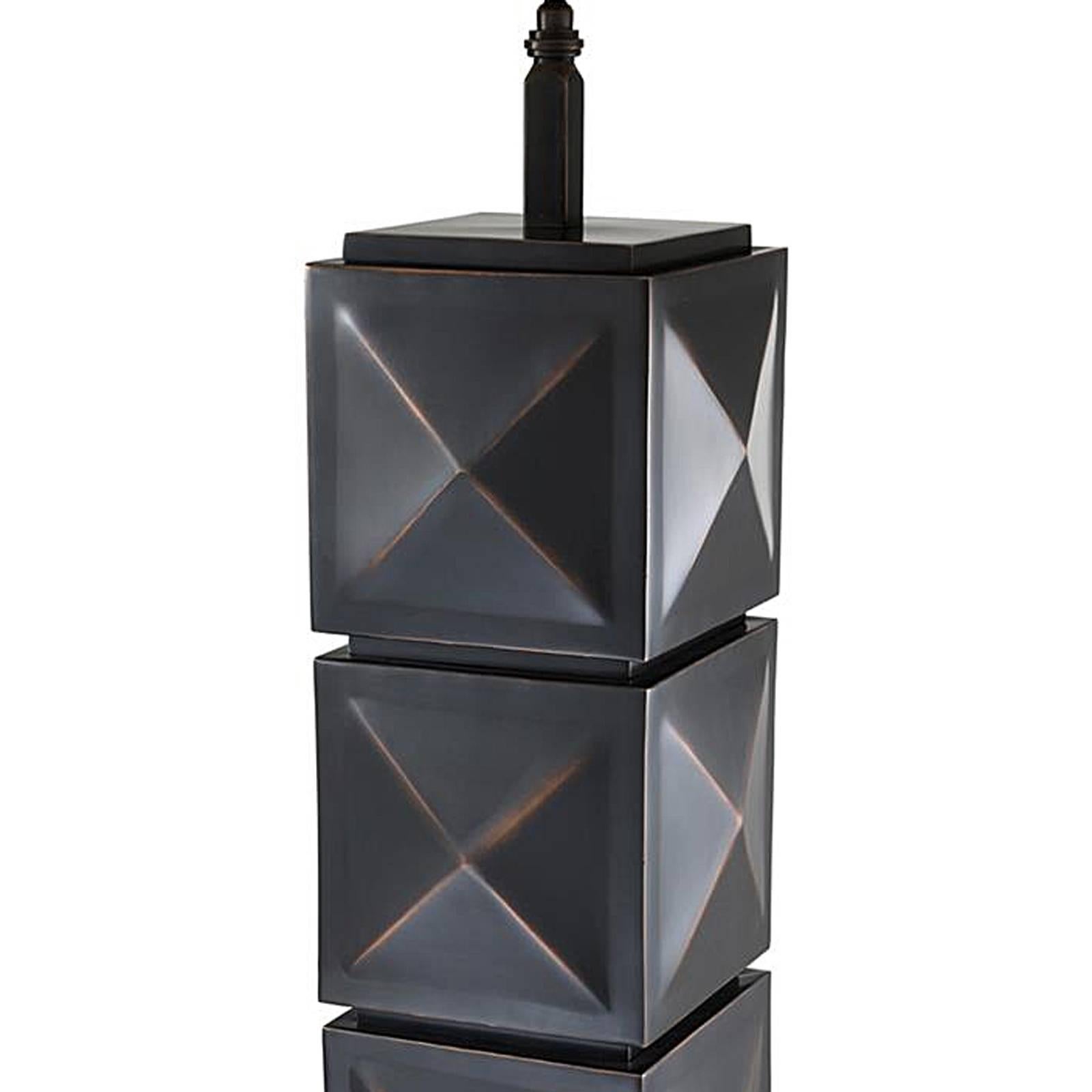 Lampe de table Prisima en bronze ancien et granit noir Excellent état - En vente à Paris, FR