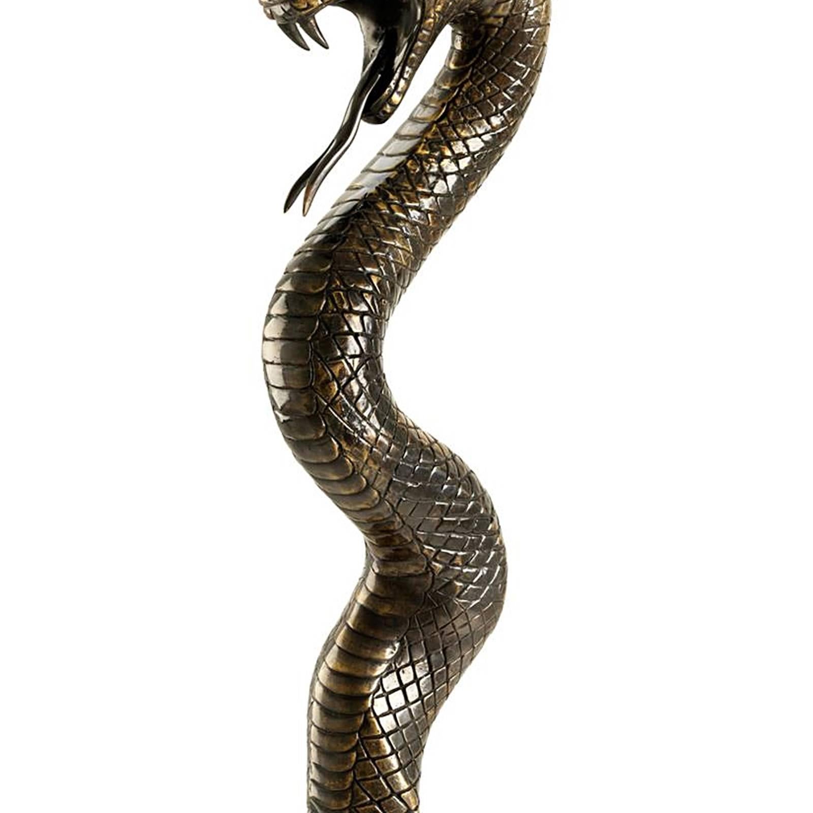 Contemporary Snake Sculpture in Solid Bronze