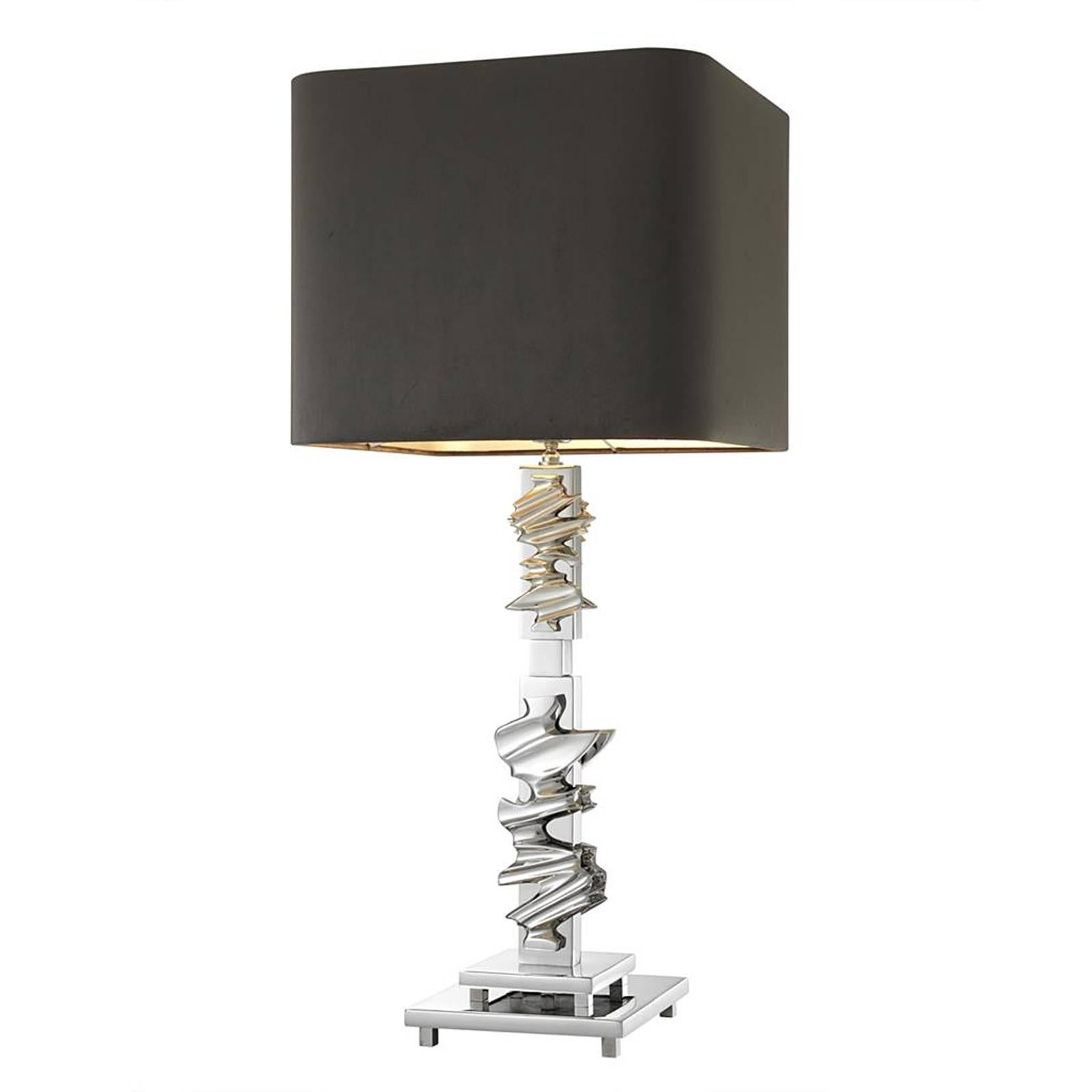 Polished Braza Table Lamp in Brass or Nickel Finish