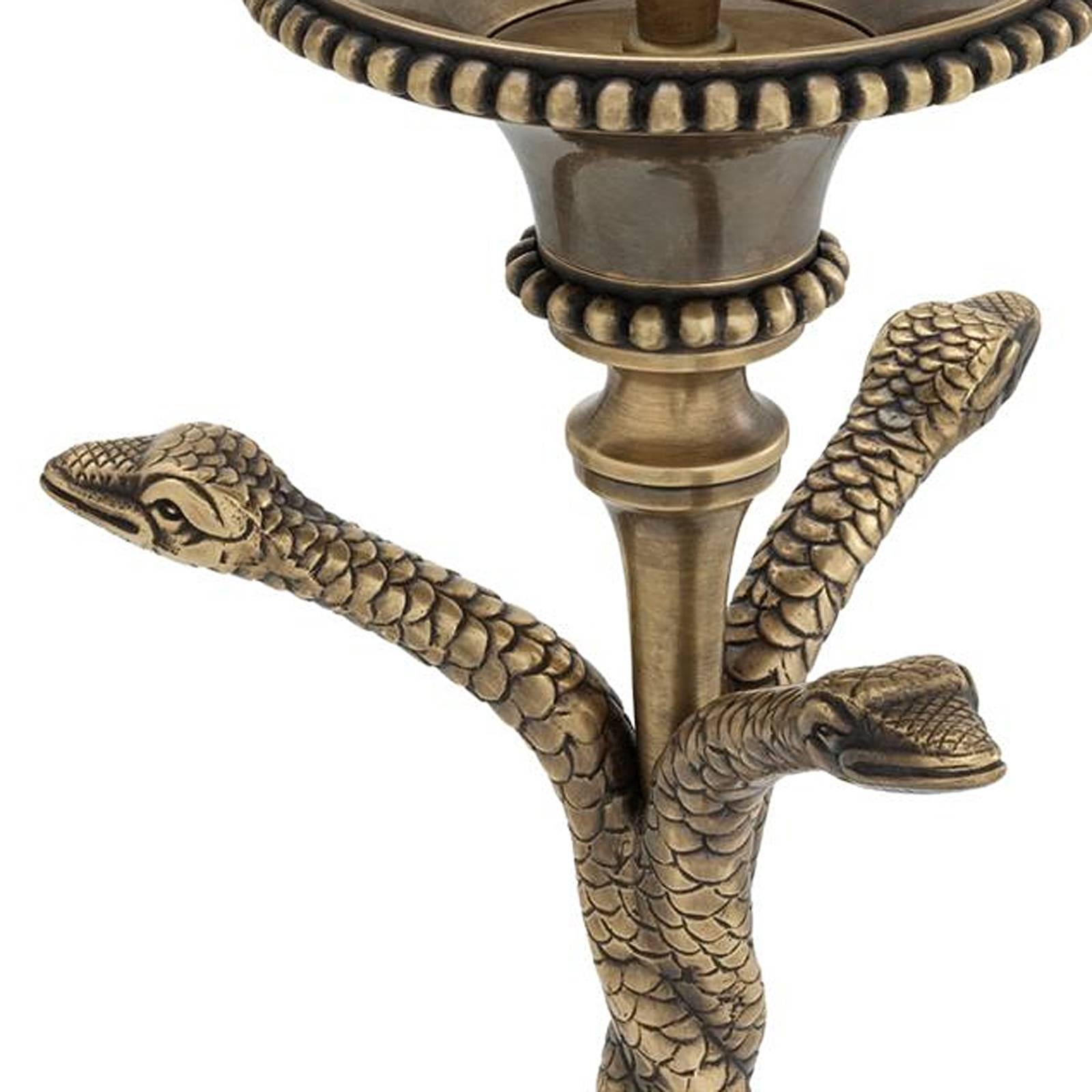 Dutch Vipers Floor Lamp in Vintage Brass on Granite Base