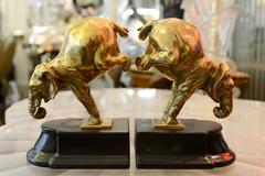 Bookends Acrobat Elephants Set of Two in Bronze