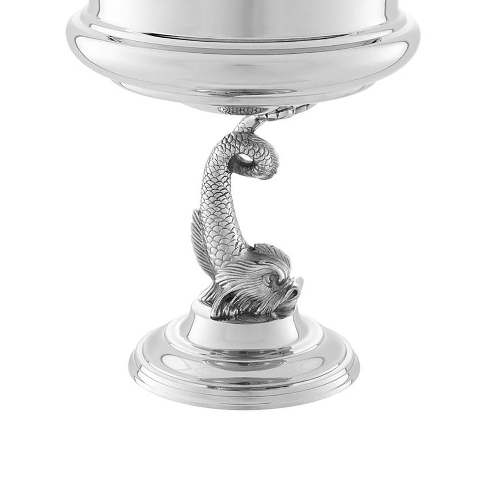 Polished Dragon Bowl or Caviar Cup in Nickel Finish