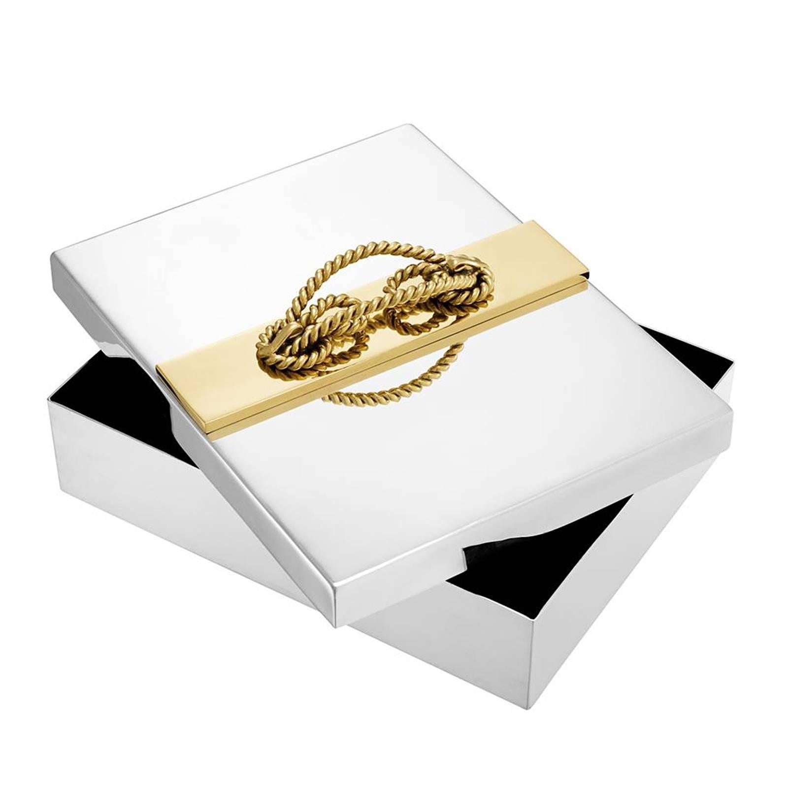 Indian Gold Knot Jewelry Box in Nickel Finish