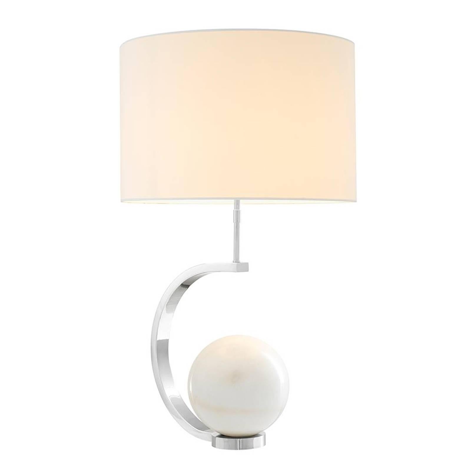 Contemporary Black Marble or White Marble Sphere Table Lamp
