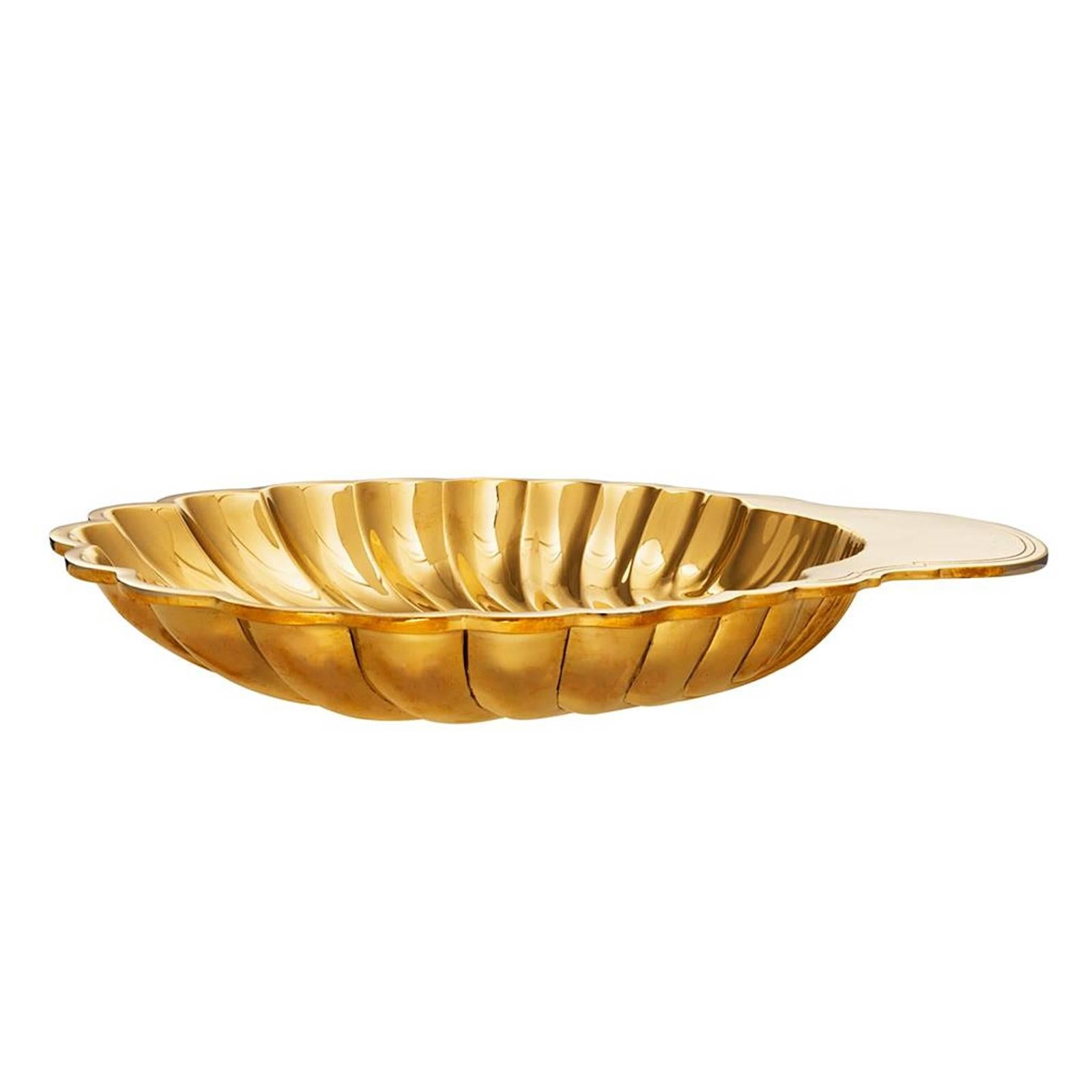 Indian Shell Tray in Polished Brass or in Nickel Finish