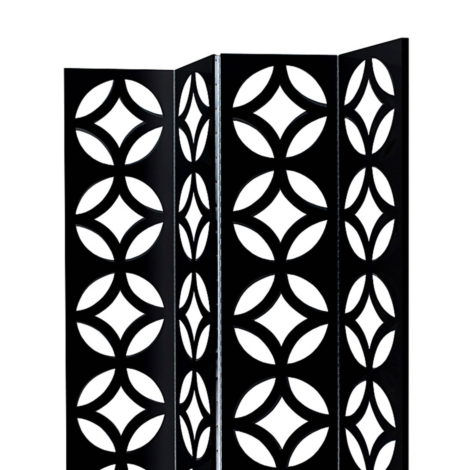 Folding screen discus, with black or white
lacquered wood, high gloss finish. Divided in
three folding panels. Hinges in nickel-plated.

 