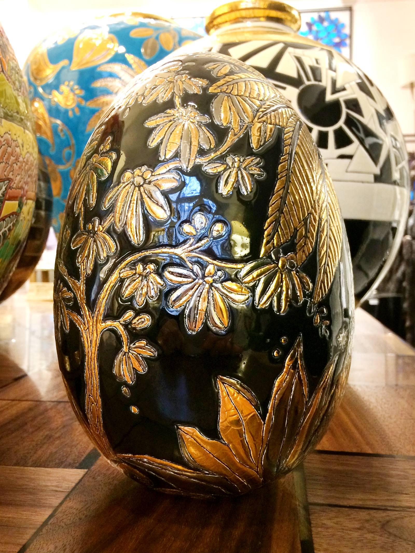 Earthenware Jungle Dream Egg Emaux de Longwy