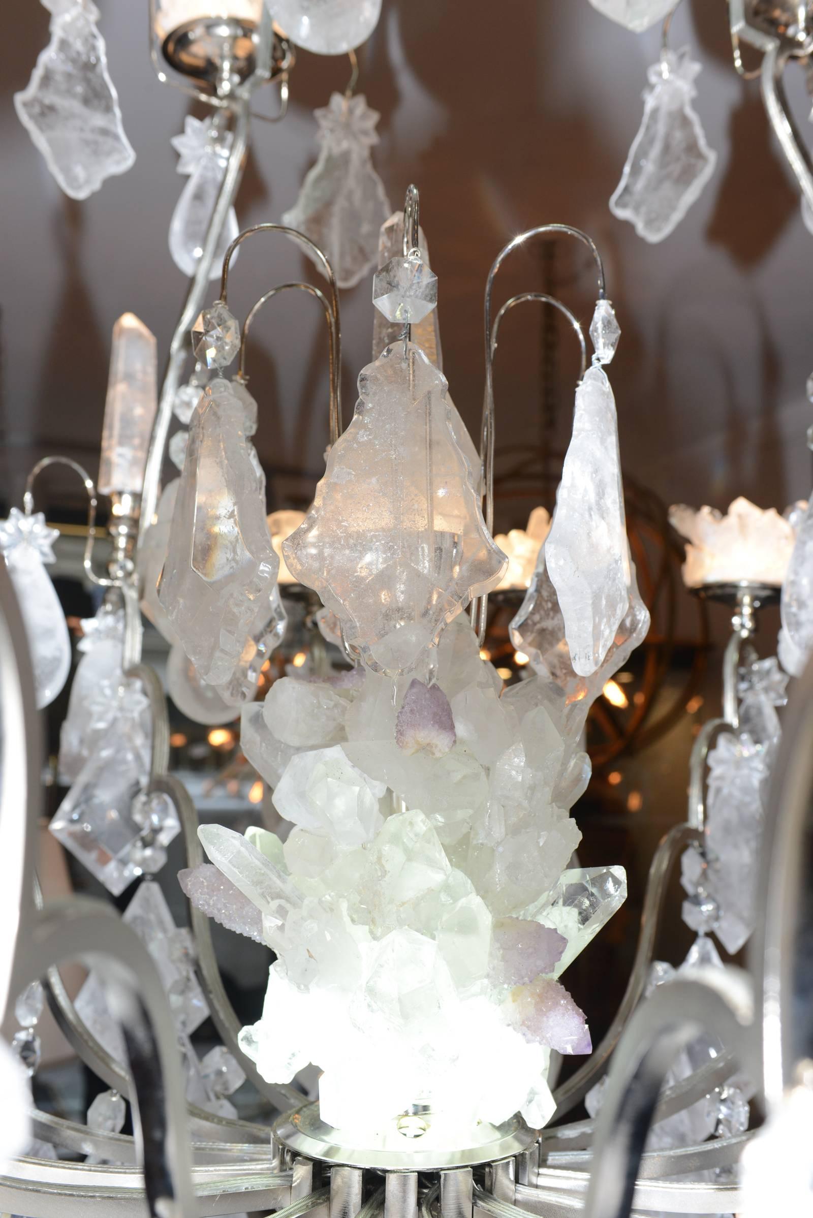 natural quartz crystal chandelier
